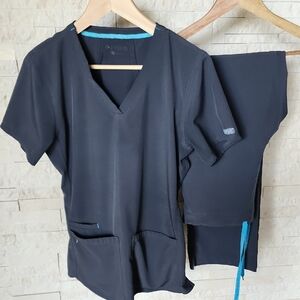 Med Couture Women's Scrub Set in Charcoal Gray